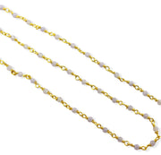 Pink Opal Gold Plated Wire Chain